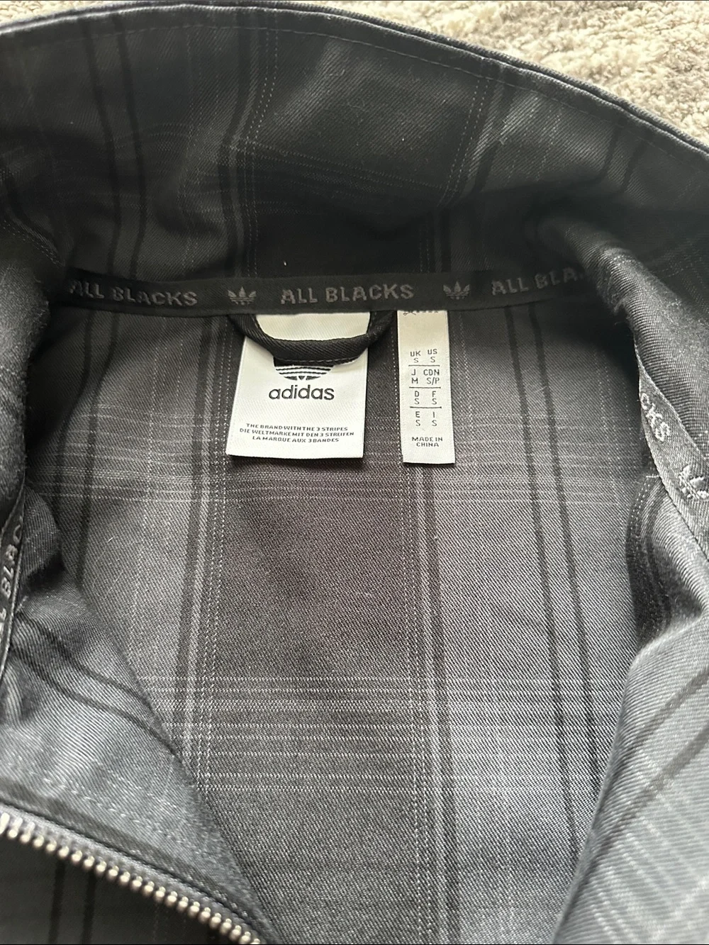 ADIDAS ORIGINALS & ALL BLACKS PLAID WOVEN FIREBIRD TRACK JACKET